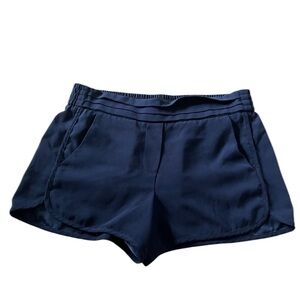 Trina Turk Womens Navy Blue Pull On Dress Shorts Pleated Waist Band Size 4